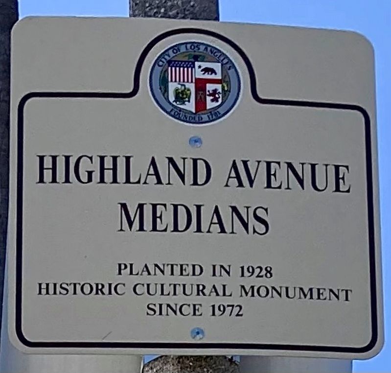 Highland Avenue Medians Marker. Click for full size. Highland Avenue Medians Marker image. Click for full size.