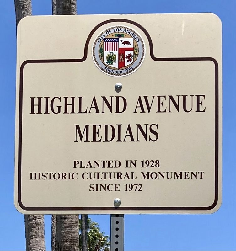 Highland Avenue Medians Marker image. Click for full size.