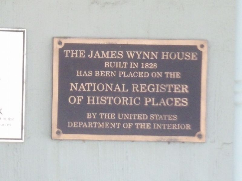The James Wynn House Marker. Click for full size. The James Wynn House Marker image. Click for full size.
