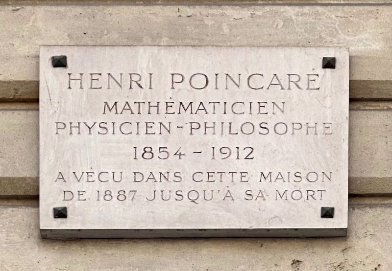 Henri Poincaré Marker. Click for full size. Henri Poincaré Marker image. Click for full size.
