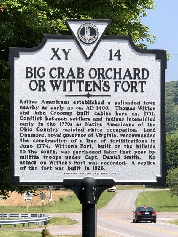 Big Crab Orchard or Wittens Fort Marker image. Click for full size.