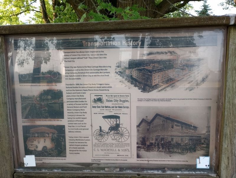 Transportation History Marker. Click for full size. Transportation History Marker image. Click for full size.