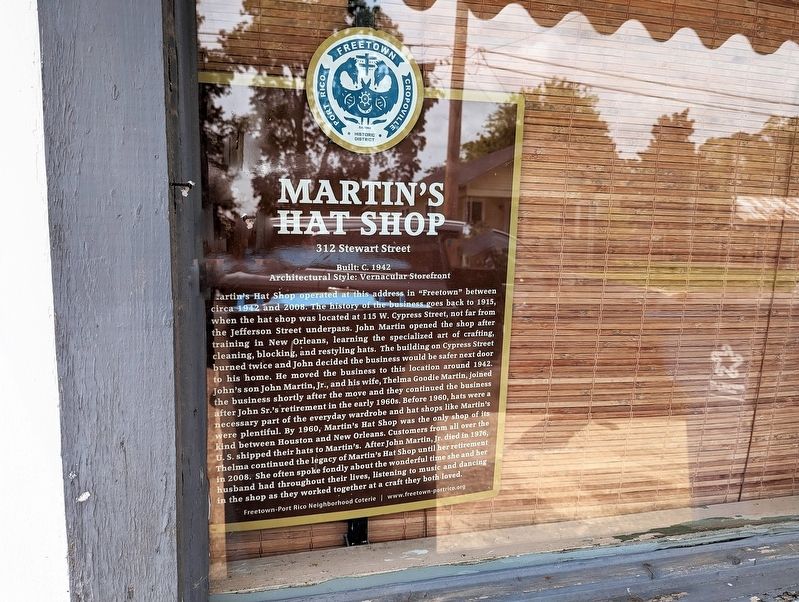 Martin's Hat Shop Marker image. Click for full size.