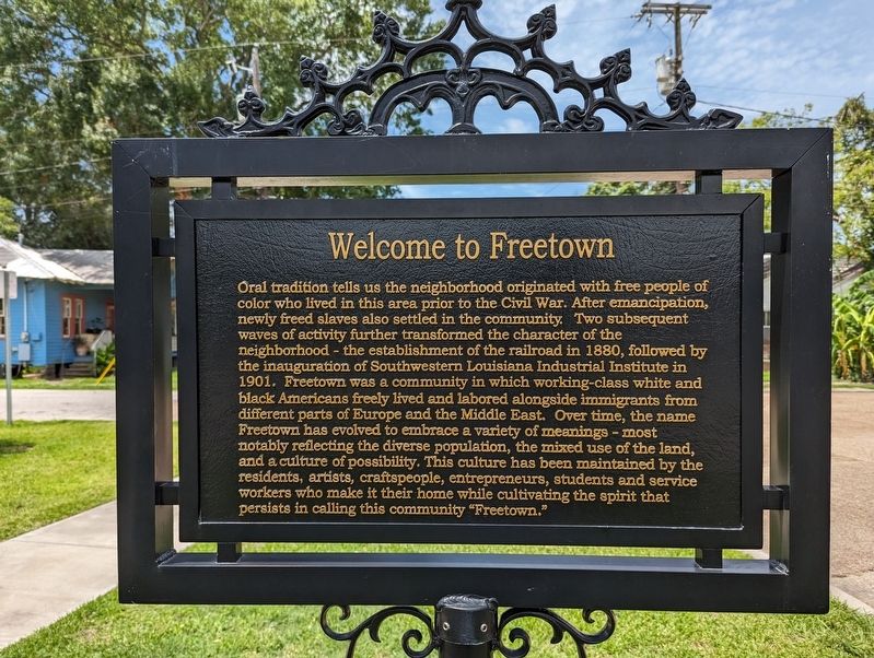 Welcome to Freetown side of marker image. Click for full size.