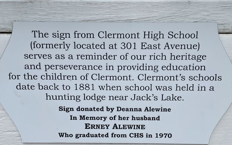 Clermont High School Sign Marker image. Click for full size.