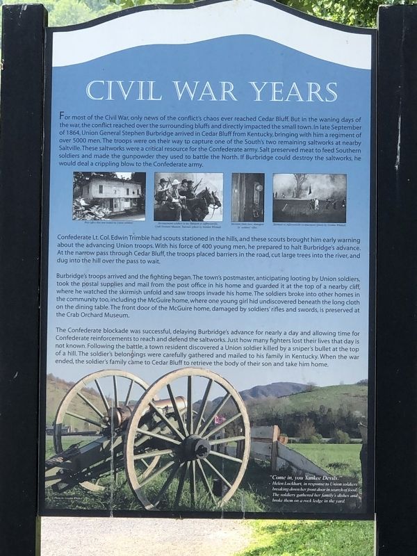Civil War Years Marker image. Click for full size.