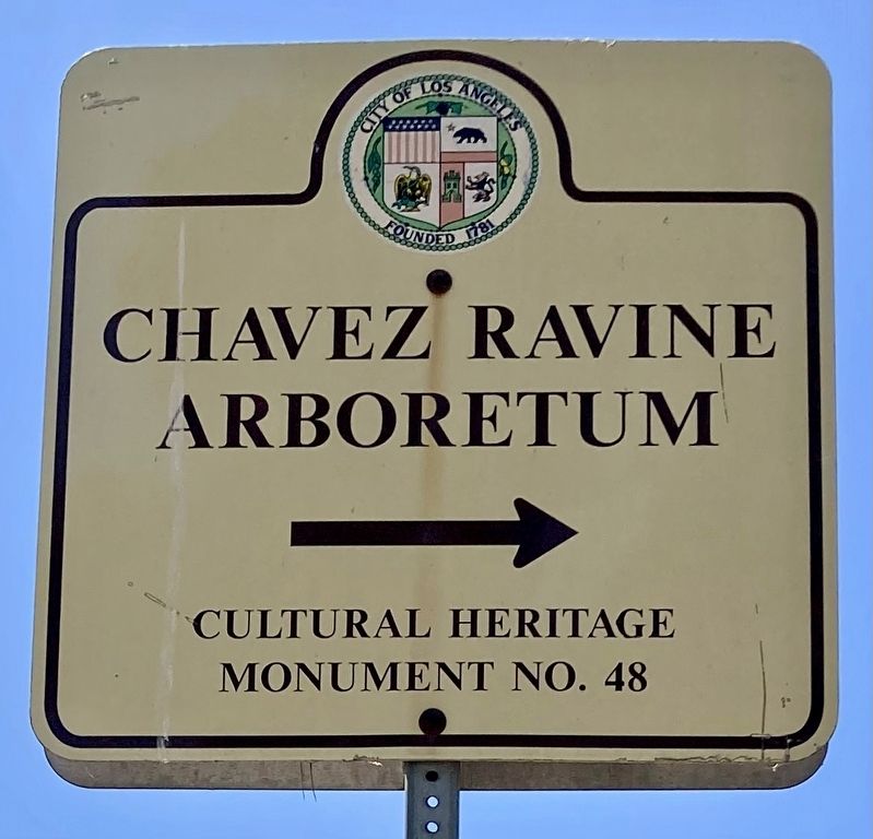 Chavez Ravine Arboretum Marker image. Click for full size.