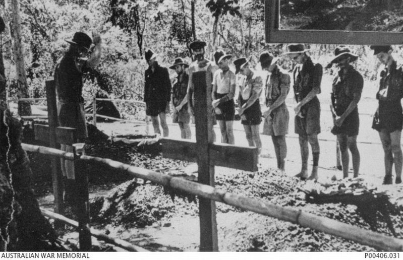 Funeral of a Prisoner of War, Buried Trackside, near Ronsi, Burma image. Click for full size.