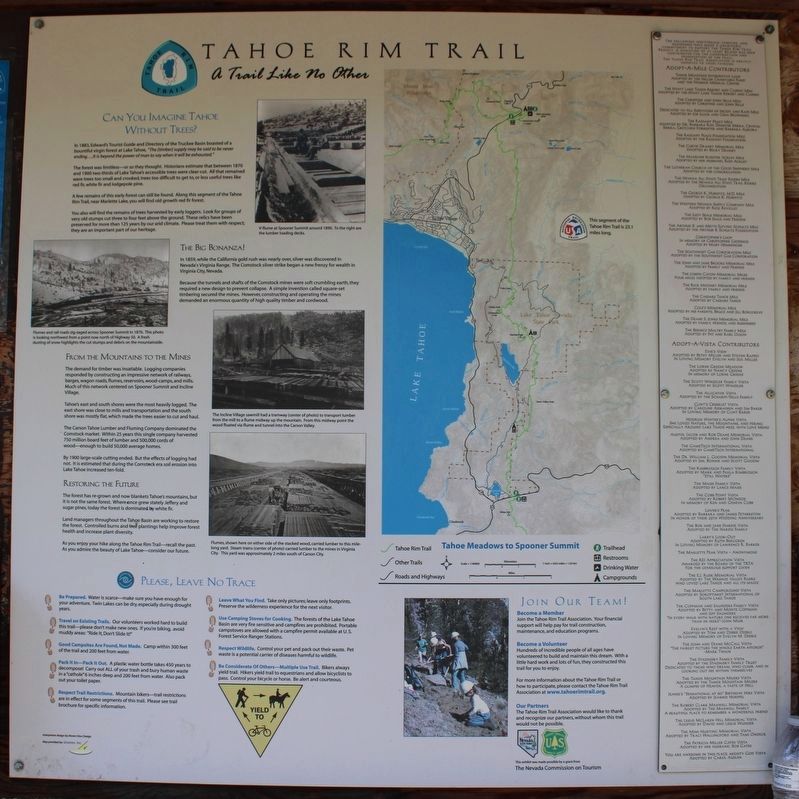 Tahoe Rim Trail Marker image. Click for full size.