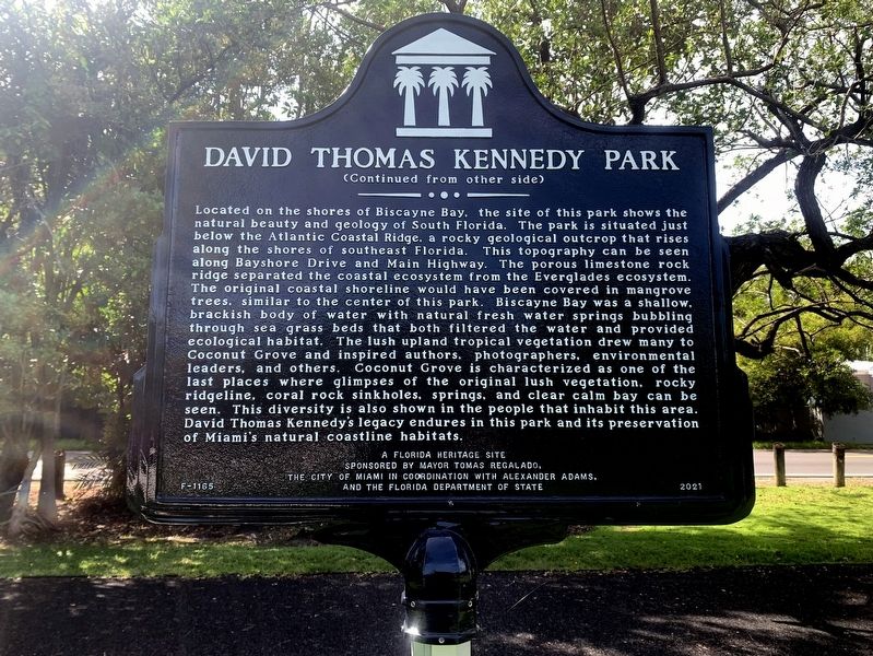 David Thomas Kennedy Park Marker Side 2 image. Click for full size.