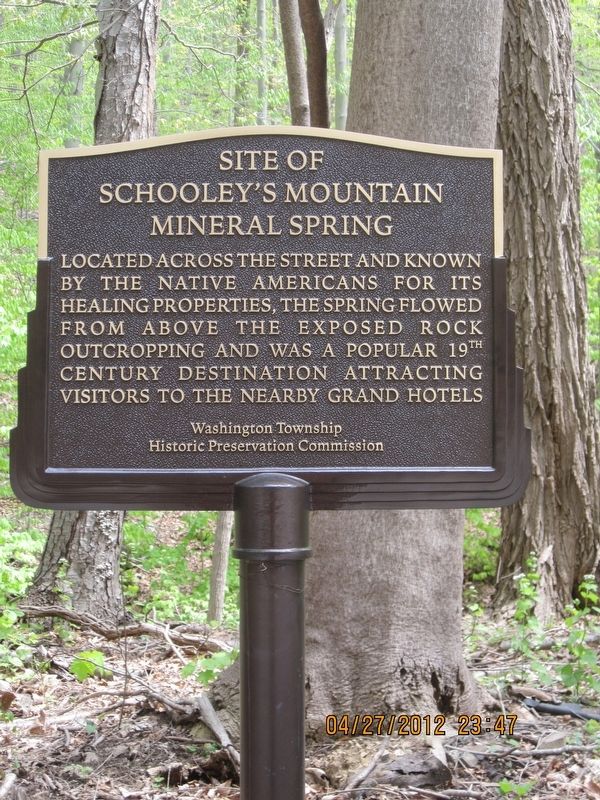 Site of Schooley's Mountain Mineral Spring Marker image. Click for full size.
