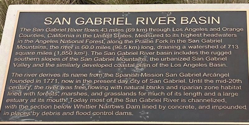 San Gabriel River Basin Marker image. Click for full size.