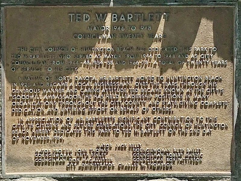 Ted W. Bartlett Marker image. Click for full size.