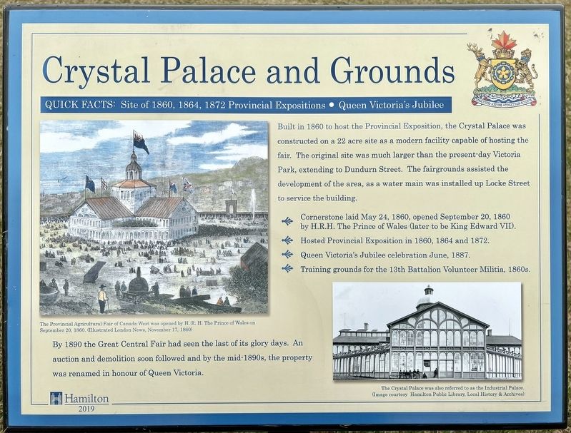 Crystal Palace and Grounds Marker image. Click for full size.