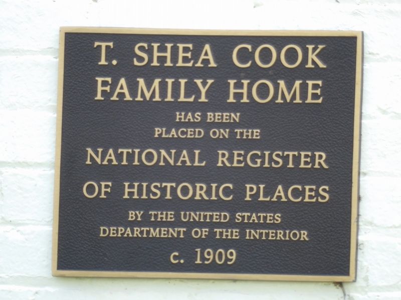 T. Shea Cook Family Home Marker image. Click for full size.