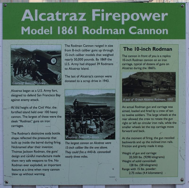 Alcatraz Firepower Marker. Click for full size. Alcatraz Firepower Marker image. Click for full size.