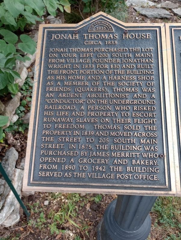 Jonah Thomas House Marker image. Click for full size.