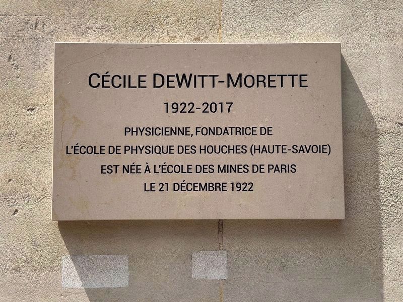 Ccile DeWitt-Morette (1922-2017) Marker image. Click for full size.