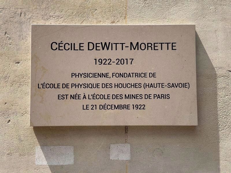Cécile DeWitt-Morette (1922-2017) Marker. Click for full size. Cécile DeWitt-Morette (1922-2017) Marker image. Click for full size.