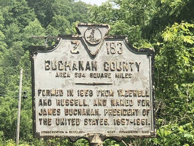 Buchanan County side of marker. Click for full size. Buchanan County side of marker image. Click for full size.