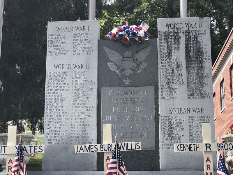 Dickenson County War Memorial Marker image. Click for full size.