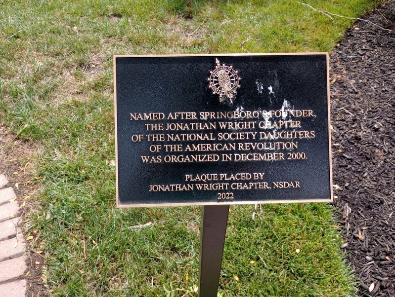 Jonathan Wright Chapter, NSDAR Marker image. Click for full size.
