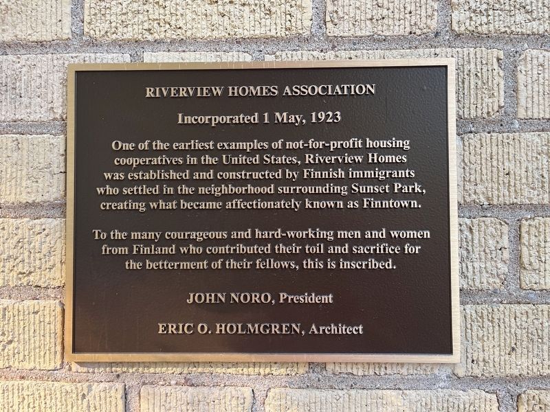 Riverview Homes Association Marker. Click for full size. Riverview Homes Association Marker image. Click for full size.