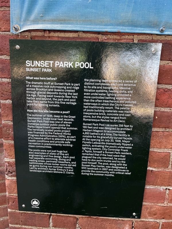 Sunset Park Pool Marker image. Click for full size.