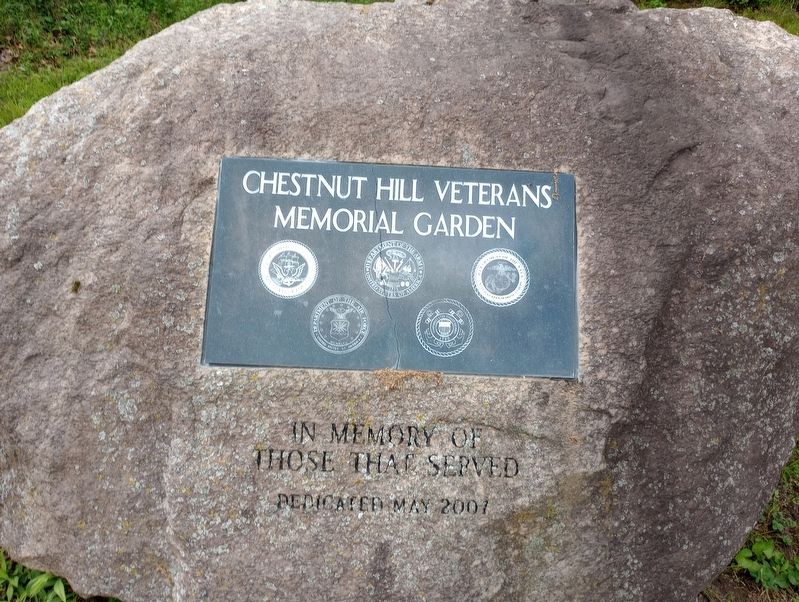 Chestnut Hill Veterans Memorial Garden Marker. Click for full size. Chestnut Hill Veterans Memorial Garden Marker image. Click for full size.