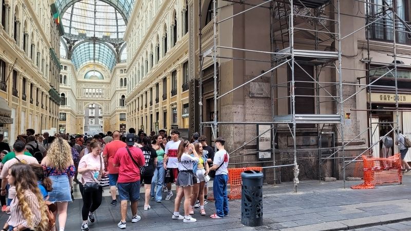 The west entrance to the Galleria Umberto I and Marker. Click for full size. The west entrance to the Galleria Umberto I and Marker image. Click for full size.