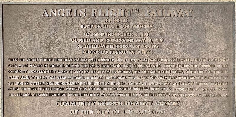 Angels Flight Railway Marker image. Click for full size.