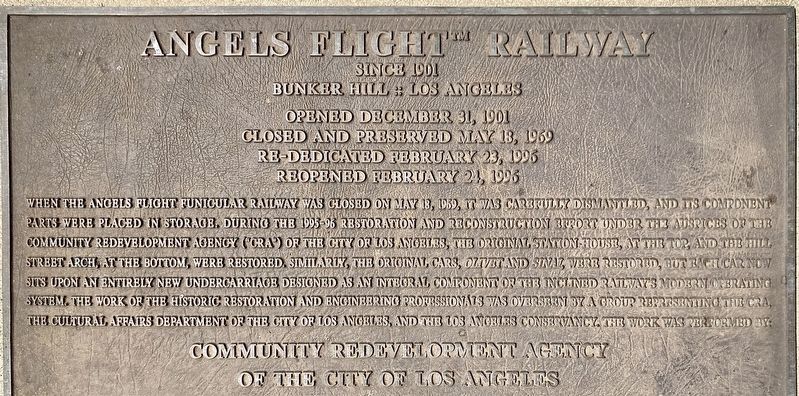 Angels Flight Railway Marker image. Click for full size.