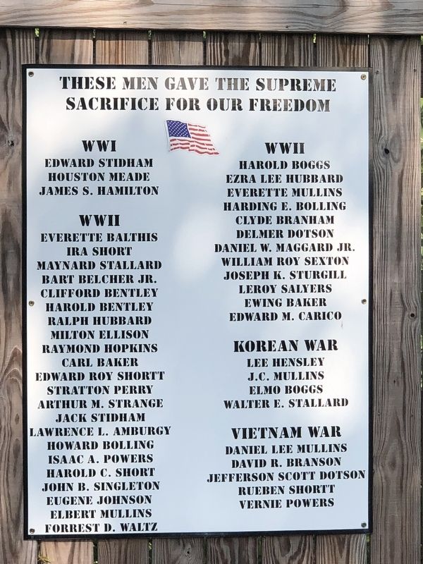 These Men Gave the Supreme Sacrifice for Our Freedom Marker image. Click for full size.