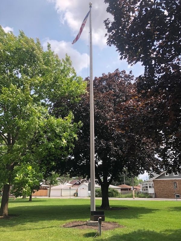 Lesak Park Veterans Flagpole and Marker image. Click for full size.