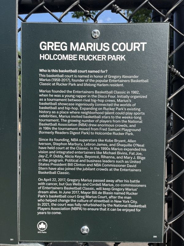 Greg Marius Court Marker image. Click for full size.