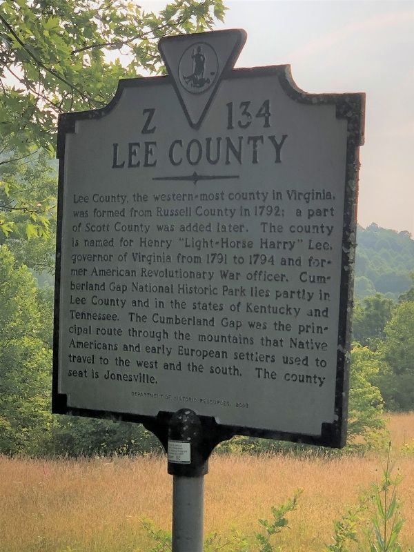 Lee County side of marker image. Click for full size.