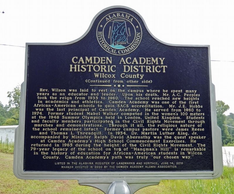 Camden Academy Historic District Marker<br>(<i>side 2</i>) image. Click for full size.