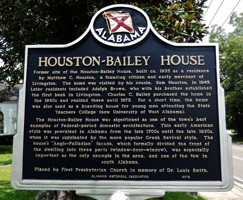Houston-Bailey House Marker image. Click for full size.