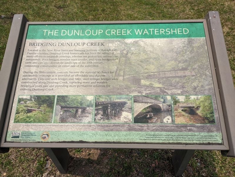 The Dunloup Creek Watershed Marker image. Click for full size.