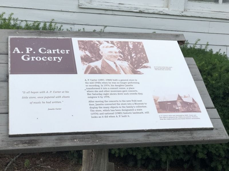 A.P. Carter Grocery Marker image. Click for full size.