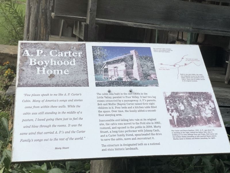 A. P. Carter Boyhood Home Marker image. Click for full size.