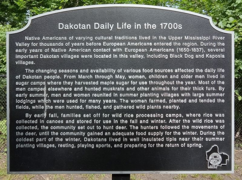 Dakotan Daily Life in the 1700s Marker image. Click for full size.