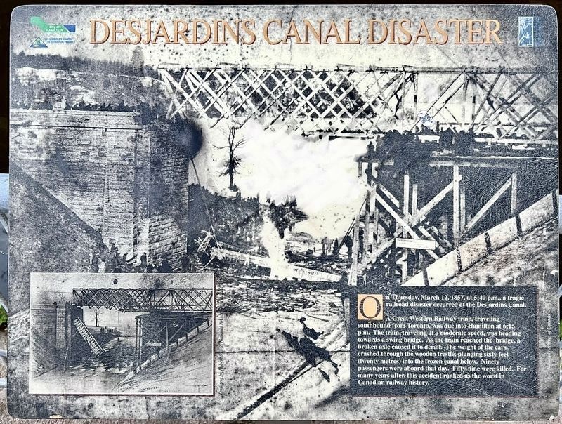 Desjardins Canal Disaster Marker image. Click for full size.