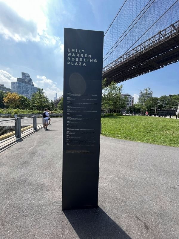 Emily Warren Roebling Plaza Marker [Reverse] image. Click for full size.