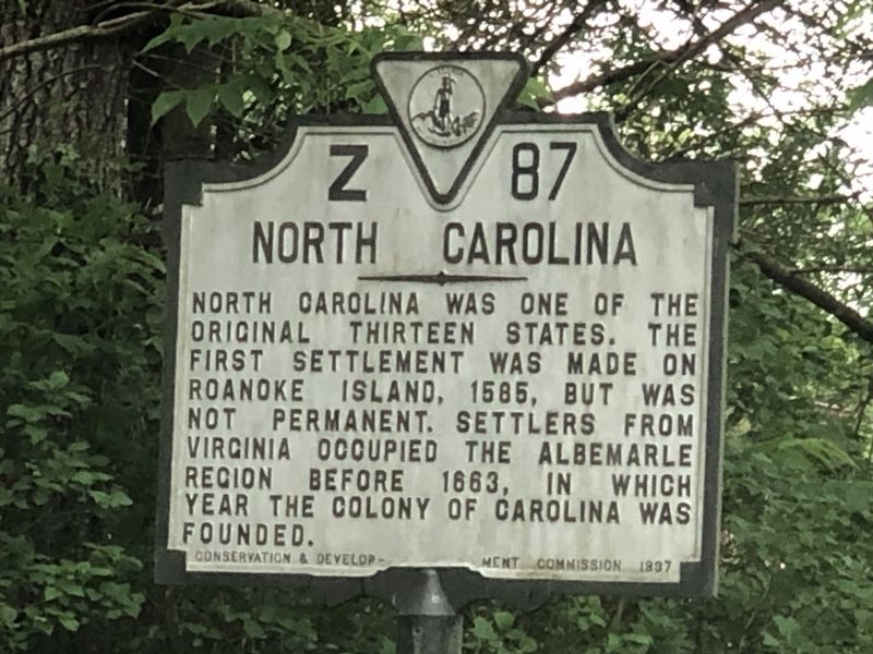 North Carolina side of marker. Click for full size. North Carolina side of marker image. Click for full size.