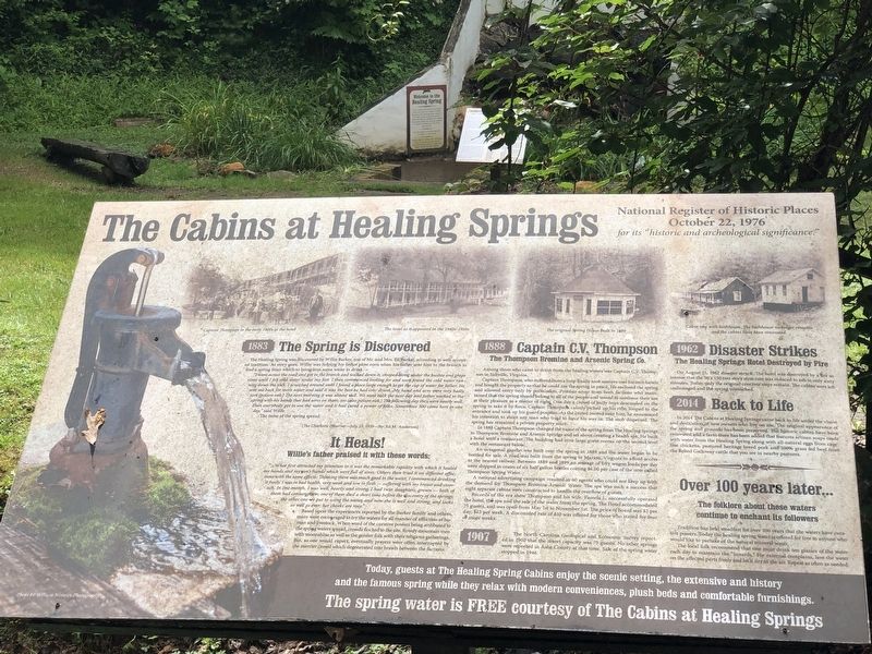 The Cabins at Healing Springs Marker image. Click for full size.