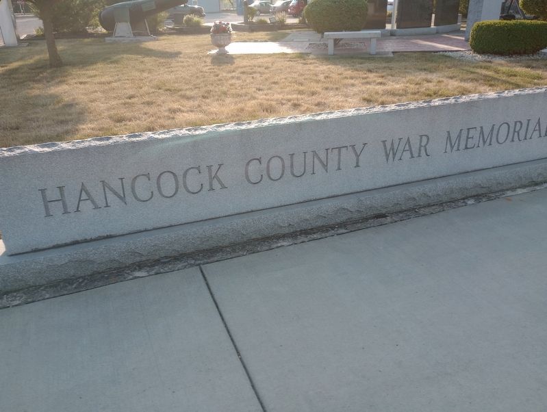 Hancock County War Memorial Marker. Click for full size. Hancock County War Memorial Marker image. Click for full size.