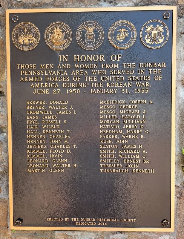 Dunbar Korean War Memorial. Click for full size. Dunbar Korean War Memorial image. Click for full size.