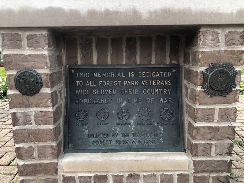 Forest Park War Memorial Marker. Click for full size. Forest Park War Memorial Marker image. Click for full size.