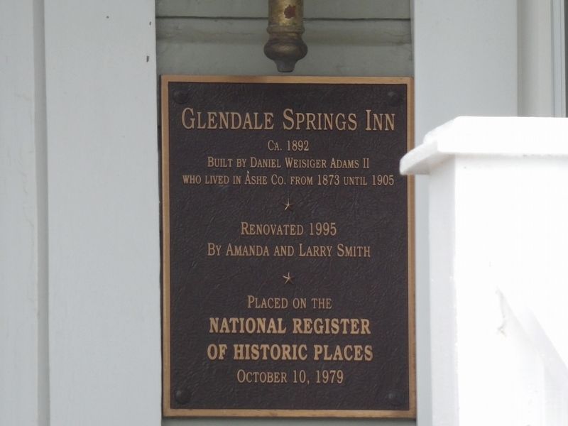 Glendale Springs Inn Marker. Click for full size. Glendale Springs Inn Marker image. Click for full size.